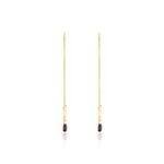 Boucles D'oreilles Pendantes Iris Or Jaune Am&eacute;thyste Topaze - Boucles d'oreilles pendantes Femme | Histoire d&rsquo;Or