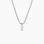 Collier Glacen Acier Blanc - Bijoux sans pierre Homme | Histoire d&rsquo;Or