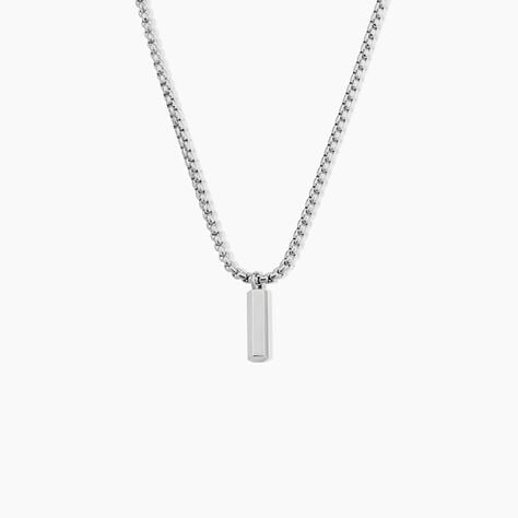 Collier Glacen Acier Blanc - Bijoux sans pierre Homme | Histoire d&rsquo;Or