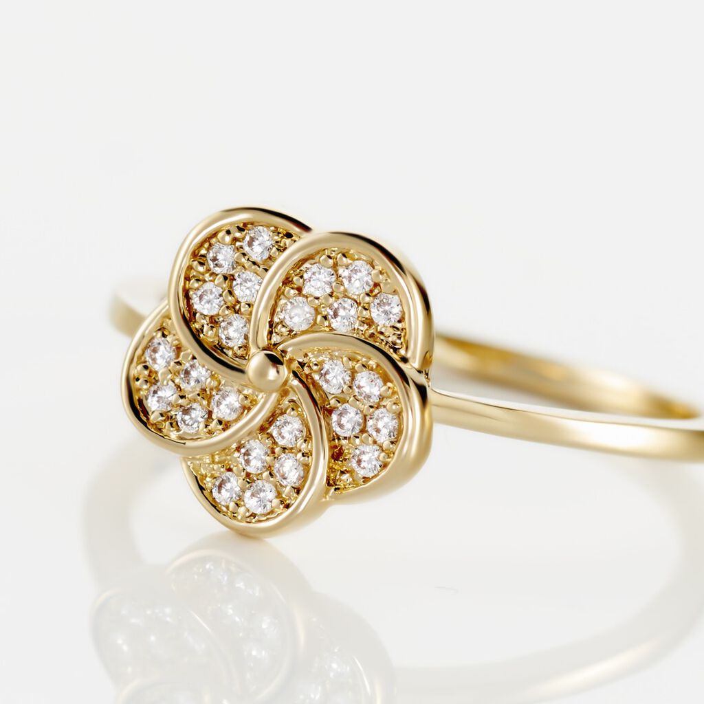 Bague Doroteia Plaqué Or Jaune Oxyde De Zirconium - Bagues avec pierre Femme | Histoire d’Or