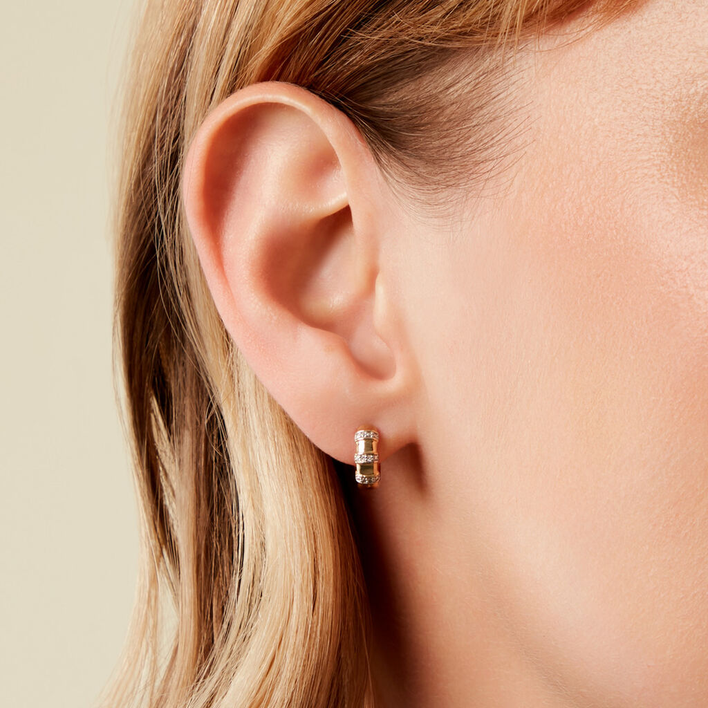 Cr&eacute;oles Hamino Or Jaune Diamant - Boucles d'oreilles cr&eacute;oles Femme | Histoire d&rsquo;Or