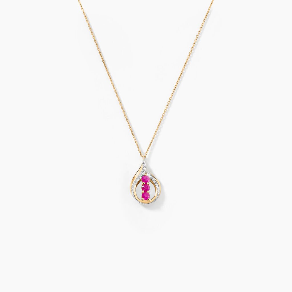 Collier Aurora Or Jaune Rubis Et Diamant - Colliers Femme | Histoire d’Or
