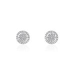 Boucles D'oreilles Puces Or Blanc Nawra Diamants Synth&eacute;tiques - Clous d'oreilles Femme | Histoire d&rsquo;Or