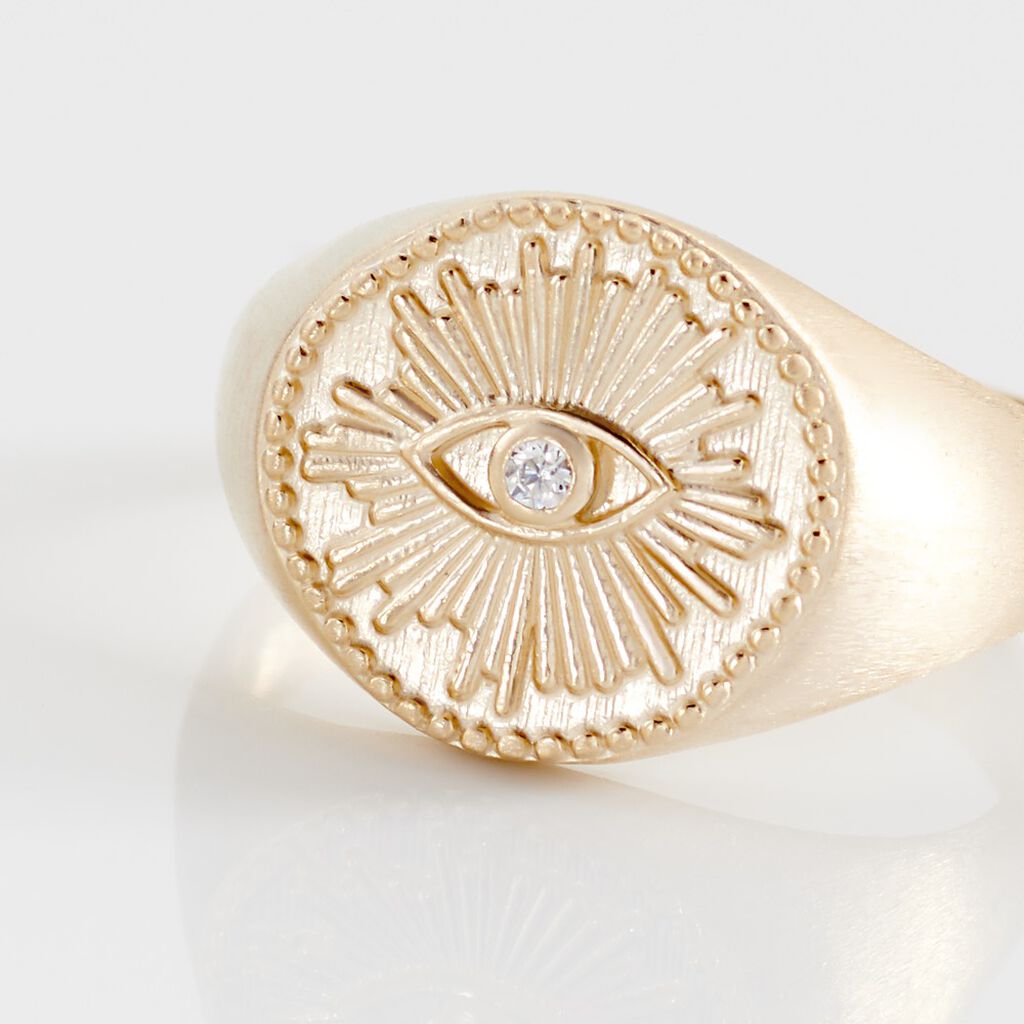 Chevali&egrave;re Gabia Plaqu&eacute; Or Jaune Oxyde De Zirconium - Bagues solitaires Femme | Histoire d&rsquo;Or