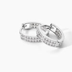 Cr&eacute;oles Argent Blanc Taki Oxydes De Zirconium - Boucles d'oreilles cr&eacute;oles Femme | Histoire d&rsquo;Or