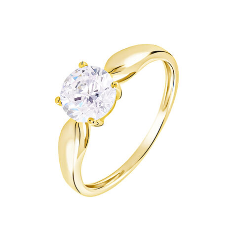 Bague Solitaire Illyana Or Jaune Oxyde De Zirconium - Bagues solitaires Femme | Histoire d’Or