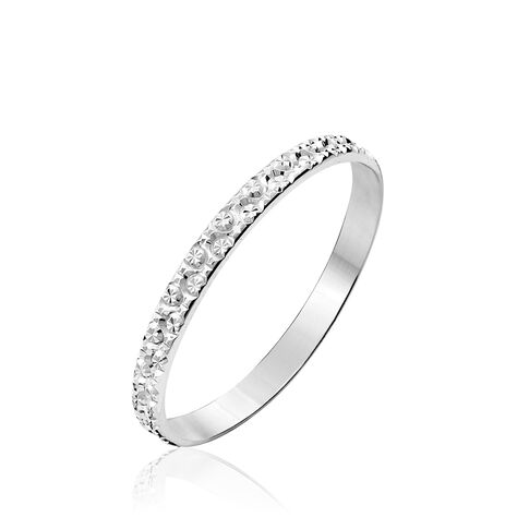 Alliance Fantaisie Diamantee Ruban Plat Or Blanc - Alliances Femme | Histoire d’Or