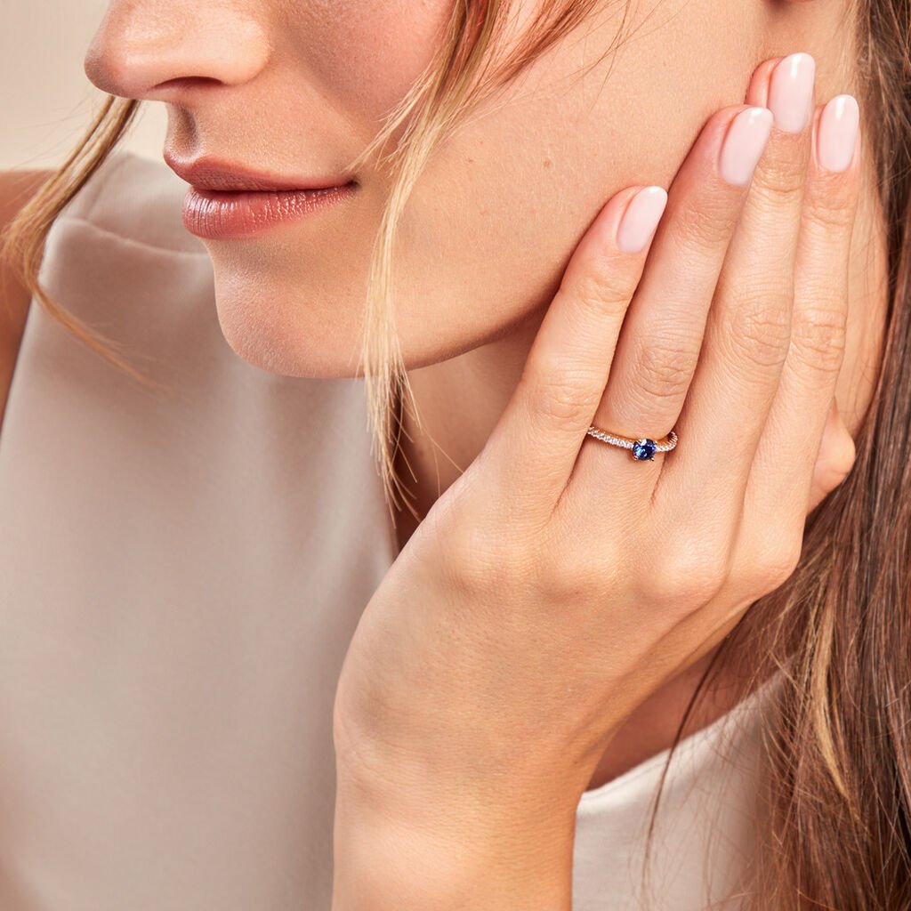 Bague Mireilla Plaqu&eacute; Or Dor&eacute; Verre Oxyde De Zirconium - Bagues solitaires Femme | Histoire d&rsquo;Or