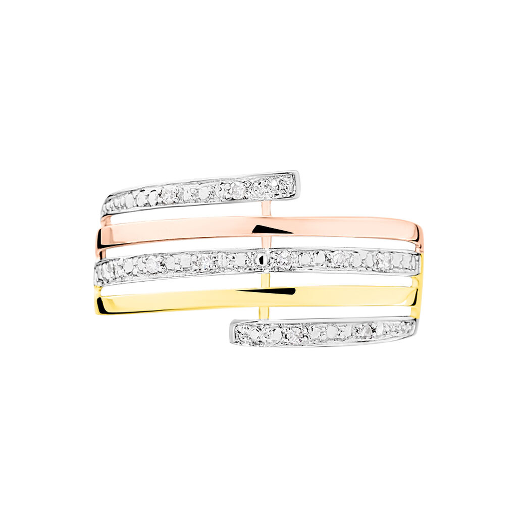 Bague Eleonore Or Tricolore Diamant - Bagues avec pierre Femme | Histoire d’Or