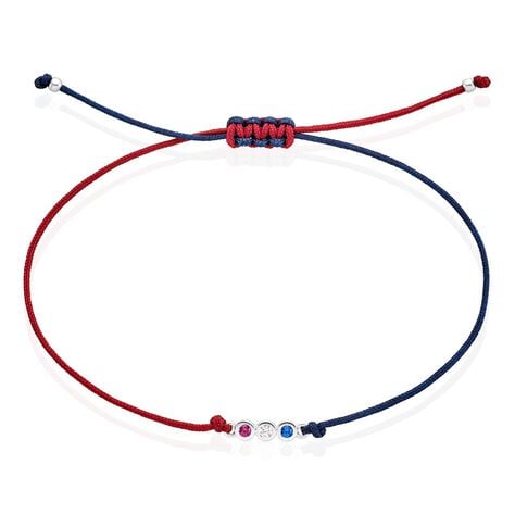 Bracelet French Twist Argent Blanc Oxyde De Zirconium - Bracelets cordon Femme | Histoire d&rsquo;Or