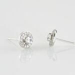 Boucles D'oreilles Puces Star Or Blanc Oxyde De Zirconium - Clous d'oreilles Femme | Histoire d&rsquo;Or