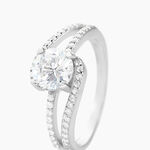 Bague Solitaire Maggy Argent Blanc Oxyde De Zirconium - Bagues solitaires Femme | Histoire d&rsquo;Or