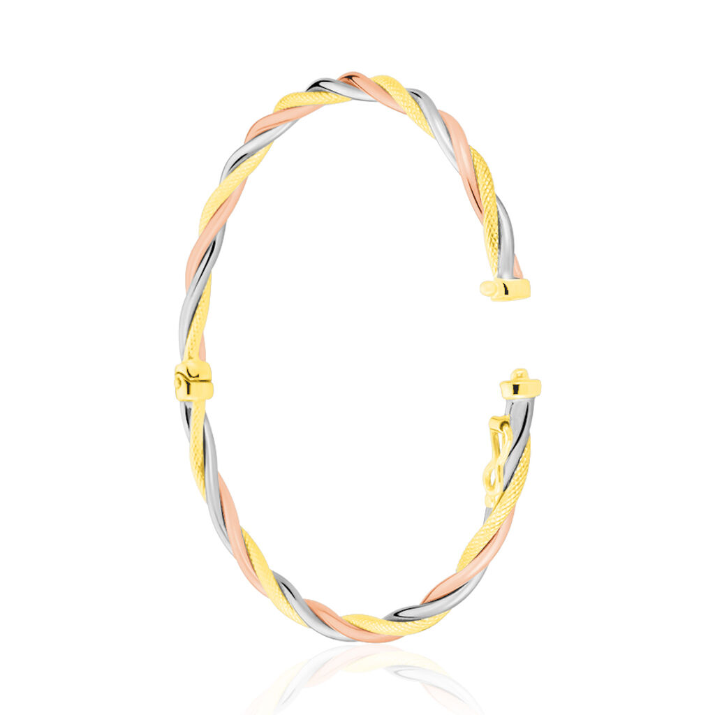 Bracelet Jonc Temani Or Tricolore - Bracelets joncs Femme | Histoire d’Or