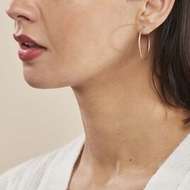 Créoles Agathe Diamantees Argent Rose - Boucles d'oreilles créoles Femme | Histoire d’Or