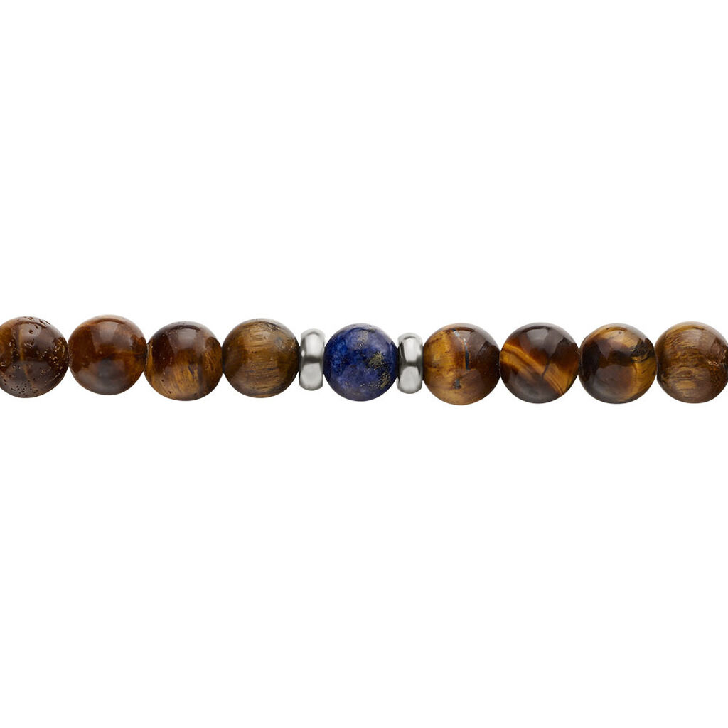 Bracelet Acier Blanc Delfino œil De Tigre Sodalite -  Homme | Histoire d’Or