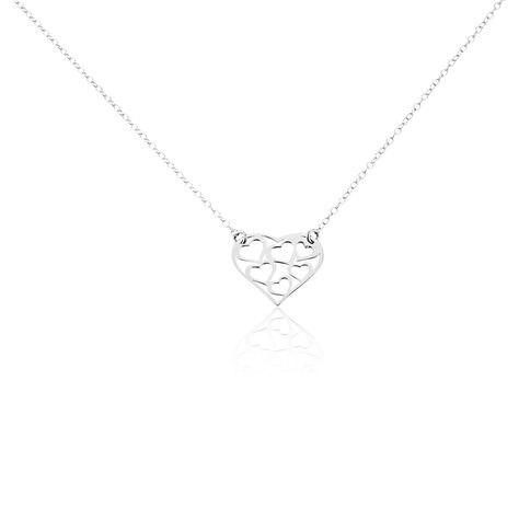 Collier Elda Argent Blanc - Colliers Coeur Femme | Histoire d’Or