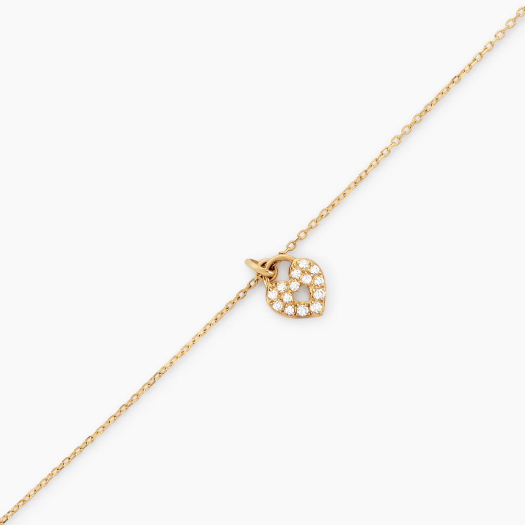 Bracelet Mi Or Jaune Oxyde De Zirconium - Bracelets Femme | Histoire d’Or