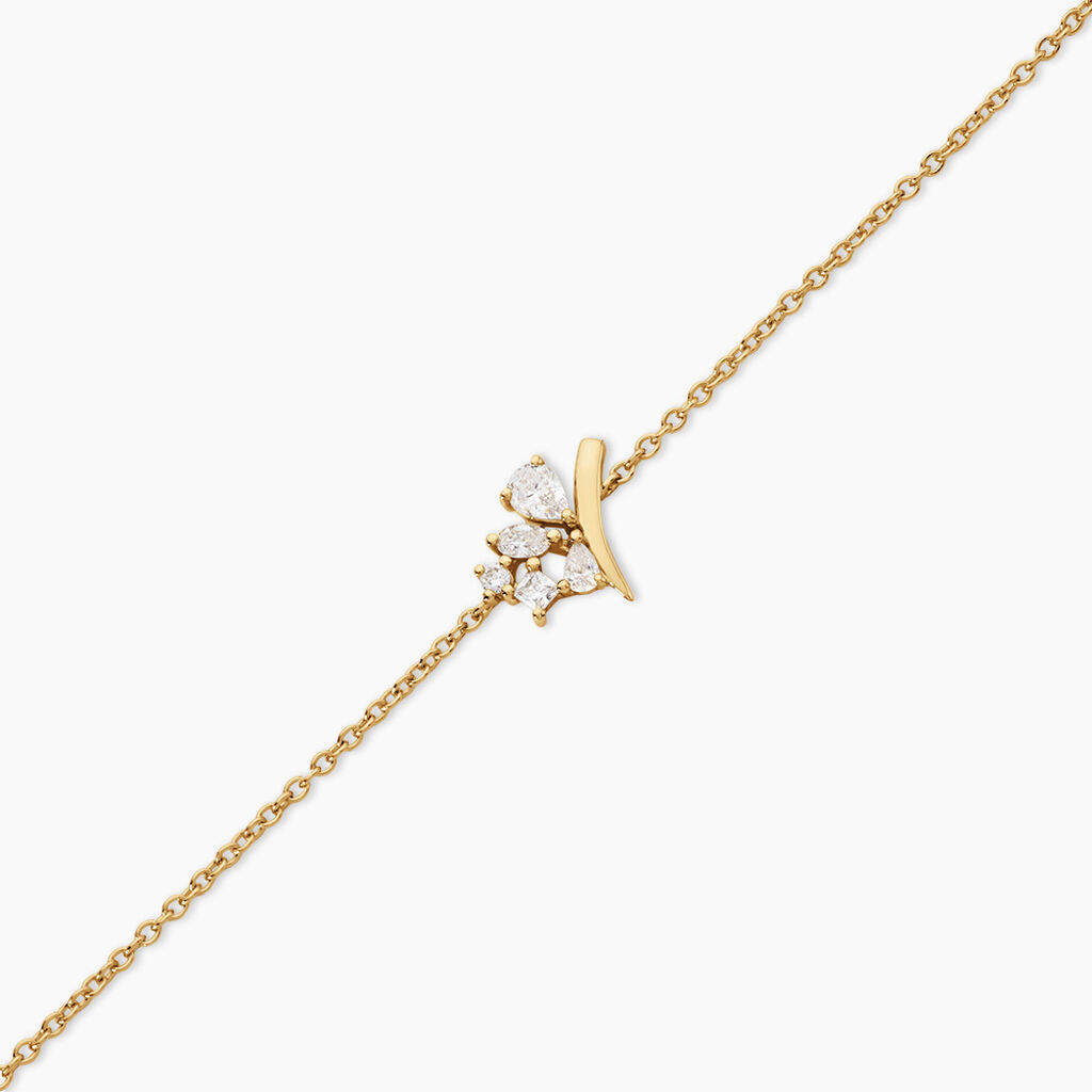 Bracelet Mevena Argent Dor&eacute; A L'Or 750/1000 Oxyde De Zirconium - Bracelets Femme | Histoire d&rsquo;Or