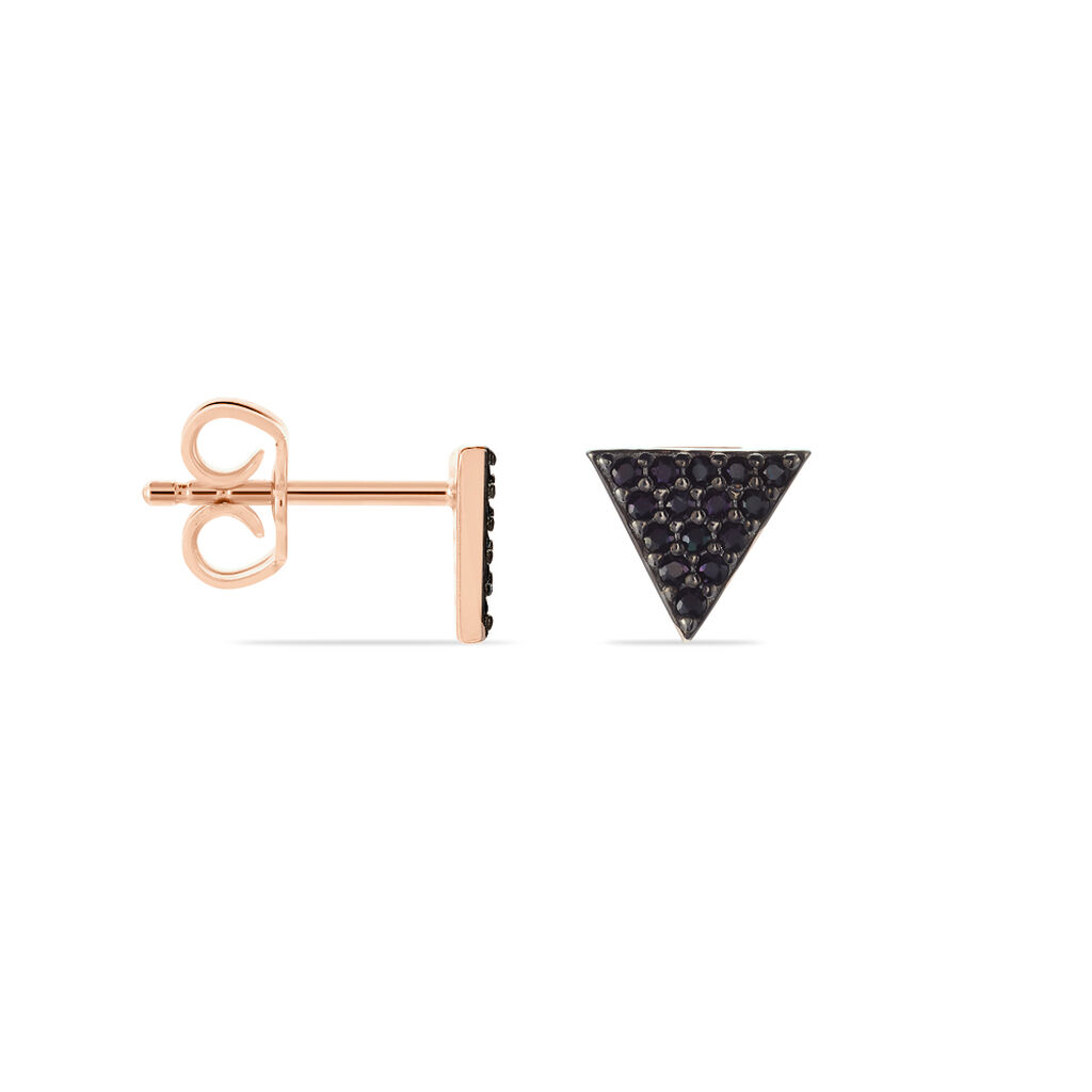 Boucles D'oreilles Puces Amellia Argent Rose Oxyde De Zirconium - Boucles d'oreilles fantaisie Femme | Histoire d’Or