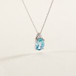 Collier Britney Or Blanc Topaze Et Oxyde De Zirconium - Colliers Femme | Histoire d&rsquo;Or