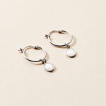 Cr&eacute;oles Sixties Argent Blanc - Boucles d'oreilles cr&eacute;oles Femme | Histoire d&rsquo;Or