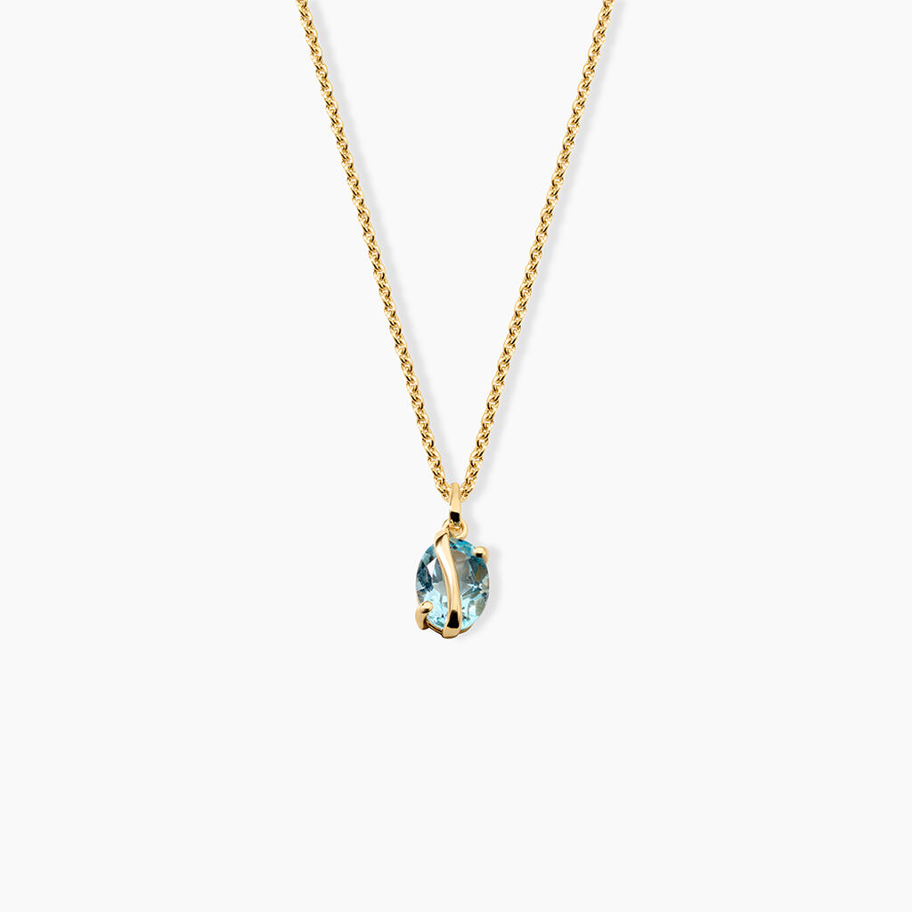 Pendentif Prudencia Argent Dor&eacute; A L'Or 750/1000 Topaze - Pendentifs Femme | Histoire d&rsquo;Or