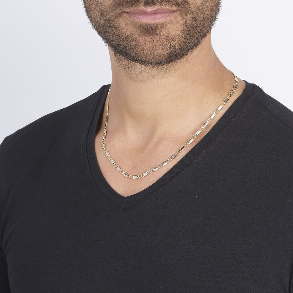Collier  Olivier Or Bicolore - Chaines Homme | Histoire d’Or
