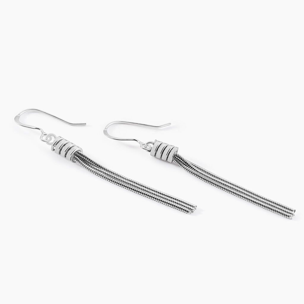 Boucles D'oreilles Pendantes Amaryllis Argent Blanc - Boucles d'oreilles fantaisie Femme | Histoire d’Or