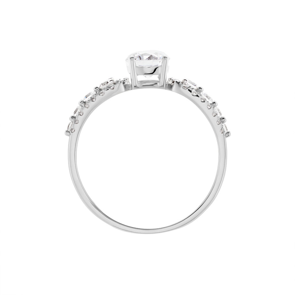 Bague Solitaire Sarah Or Blanc Oxyde De Zirconium - Bagues solitaires Femme | Histoire d&rsquo;Or