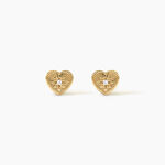 Boucles D'Oreilles Puces Pearl Argent Dor&eacute; A L'Or 750/1000 Oxyde De Zirconium - Boucles d'oreilles fantaisie Femme | Histoire d&rsquo;Or