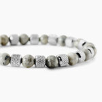 Bracelet Jourdan Acier Blanc Jaspe Africain - Bracelets Homme | Histoire d&rsquo;Or