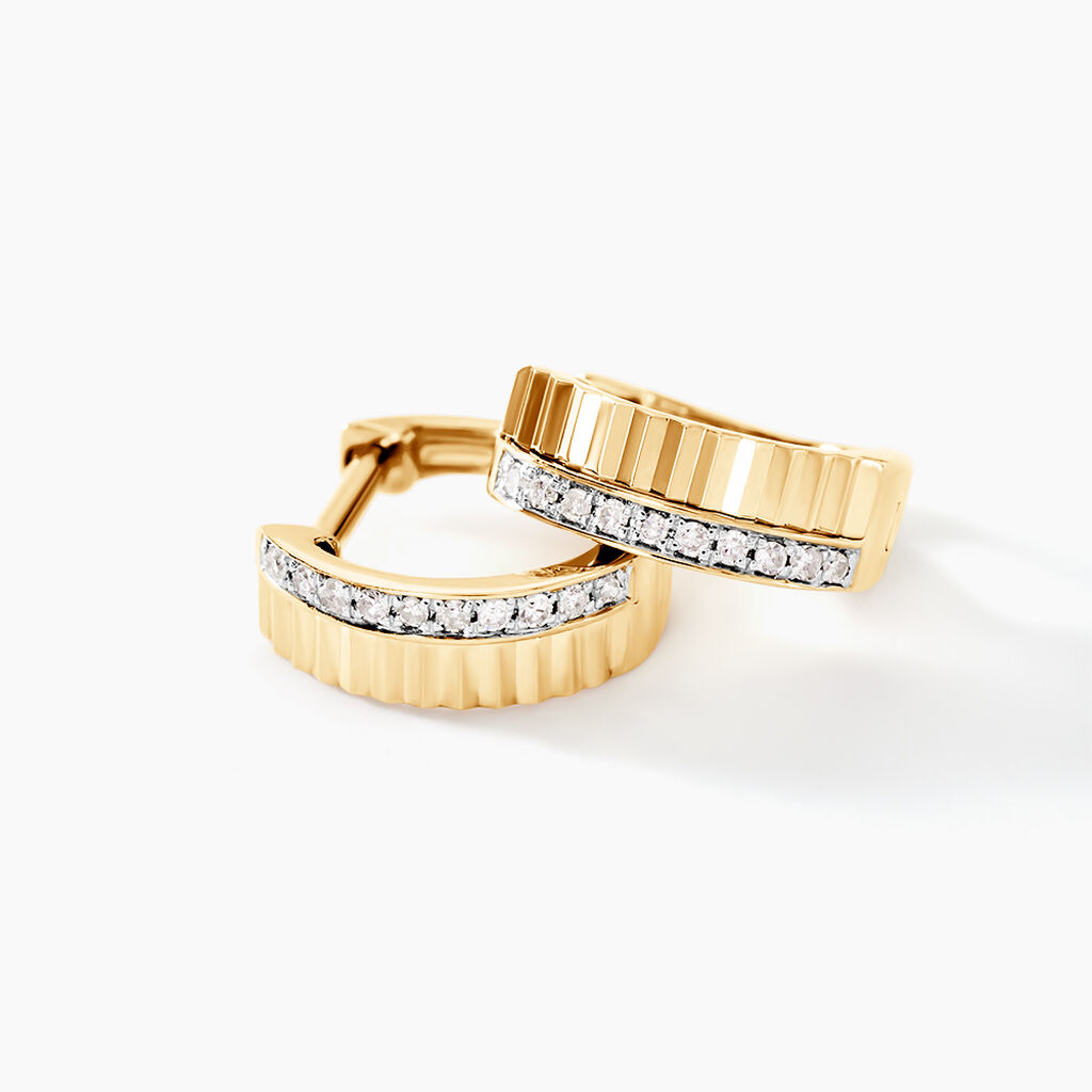 Créoles Mack Or Jaune Diamant - Boucles d'oreilles créoles Femme | Histoire d’Or