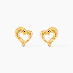 Boucles D'oreilles Puces Anne-maudae Coeurs Or Jaune - Clous d'oreilles Femme | Histoire d&rsquo;Or