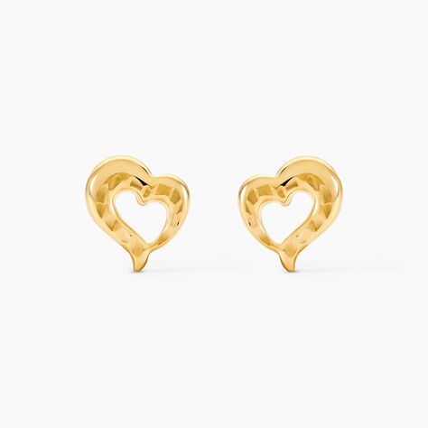 Boucles D'oreilles Puces Anne-maudae Coeurs Or Jaune - Clous d'oreilles Femme | Histoire d&rsquo;Or
