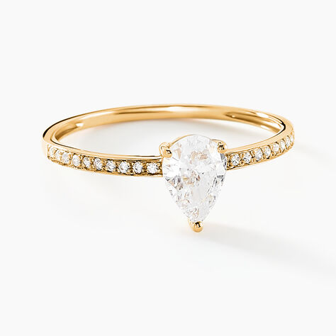 Bague Gotam Or Jaune Oxyde De Zirconium - Bagues solitaires Femme | Histoire d’Or
