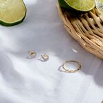 Boucles D'oreilles Puces Boucle D'or Or Jaune Oxyde De Zirconium - Clous d'oreilles Femme | Histoire d&rsquo;Or