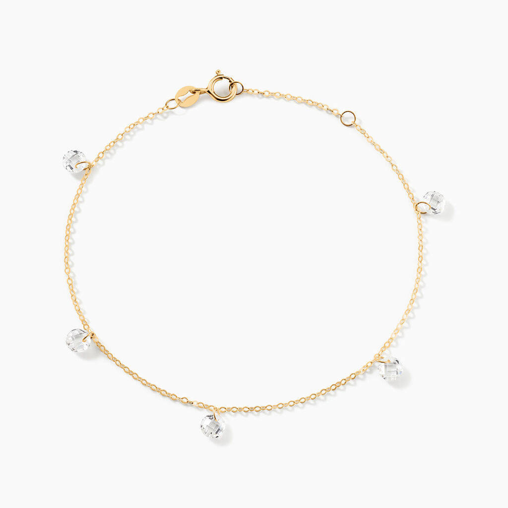 Bracelet Or Jaune Leucitica Oxydes De Zirconium