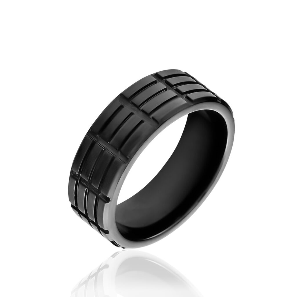 Bague Fabio Acier Noir - Bagues fantaisie Homme | Histoire d’Or