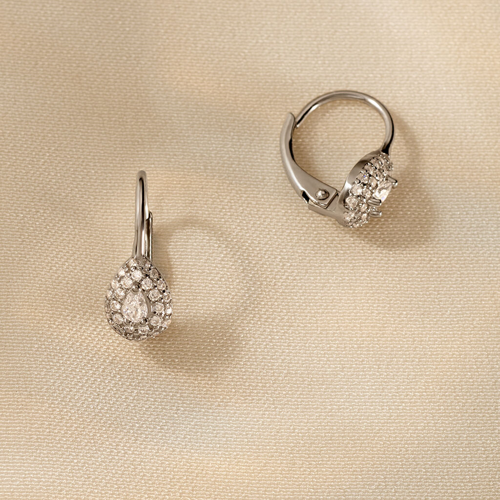 Boucles D'oreilles Pendantes Feyza Argent Blanc Oxyde De Zirconium - Boucles d'oreilles fantaisie Femme | Histoire d’Or
