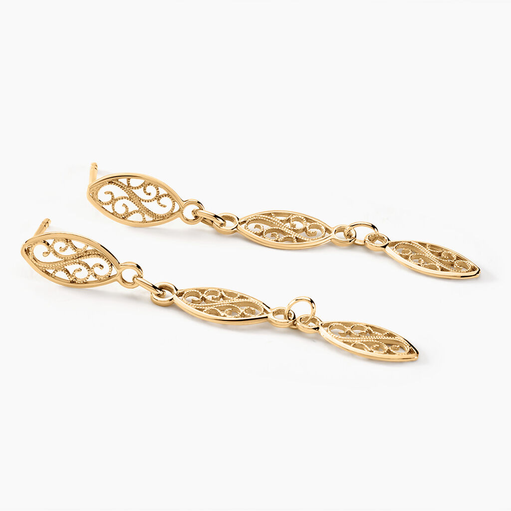 Boucles D'oreilles Pendantes Golden Acanty Or Jaune - Boucles d'oreilles pendantes Femme | Histoire d’Or