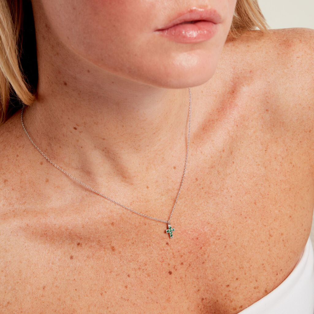 Collier Georgie Argent Blanc Oxyde De Zirconium - Colliers fantaisie Femme | Histoire d&rsquo;Or