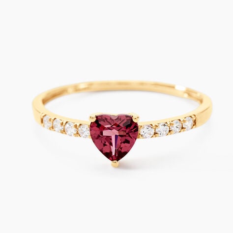 Bague Love Ring Or Jaune Rhodolite Oxyde De Zirconium - Bagues solitaires Femme | Histoire d&rsquo;Or