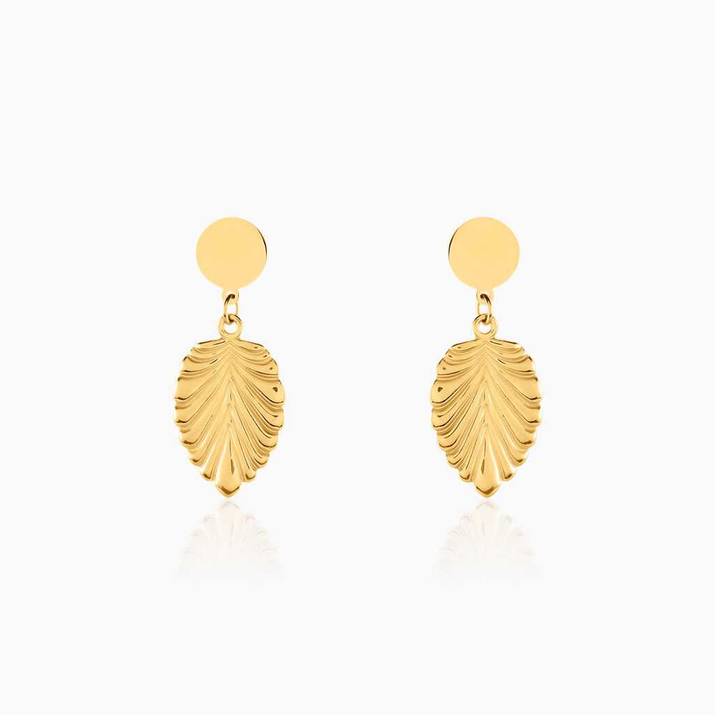 Boucles D'oreilles Pendantes Hristina Acier Jaune - Boucles d'oreilles fantaisie Femme | Histoire d&rsquo;Or