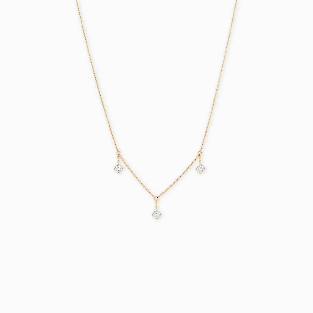 Collier Falling Star Or Jaune Oxyde De Zirconium - Colliers Femme | Histoire d&rsquo;Or