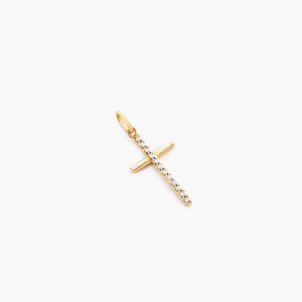 Pendentif Chryslene Or Jaune Oxyde De Zirconium - Pendentifs Communion Femme | Histoire d&rsquo;Or