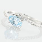 Bague Loriane Or Blanc Topaze Et Oxyde De Zirconium - Bagues solitaires Femme | Histoire d&rsquo;Or