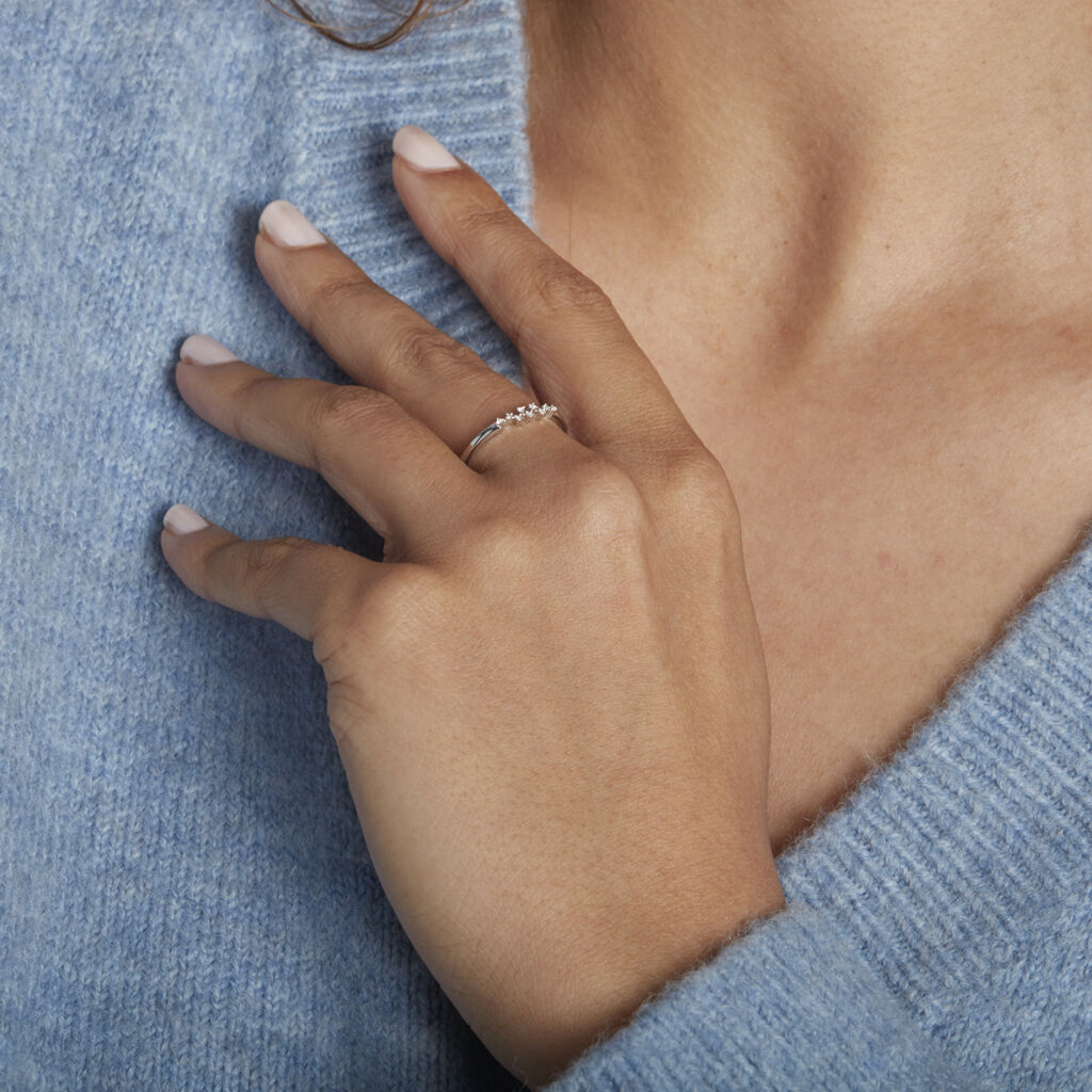 Bague Talna Or Blanc Diamant - Bagues avec pierre Femme | Histoire d’Or