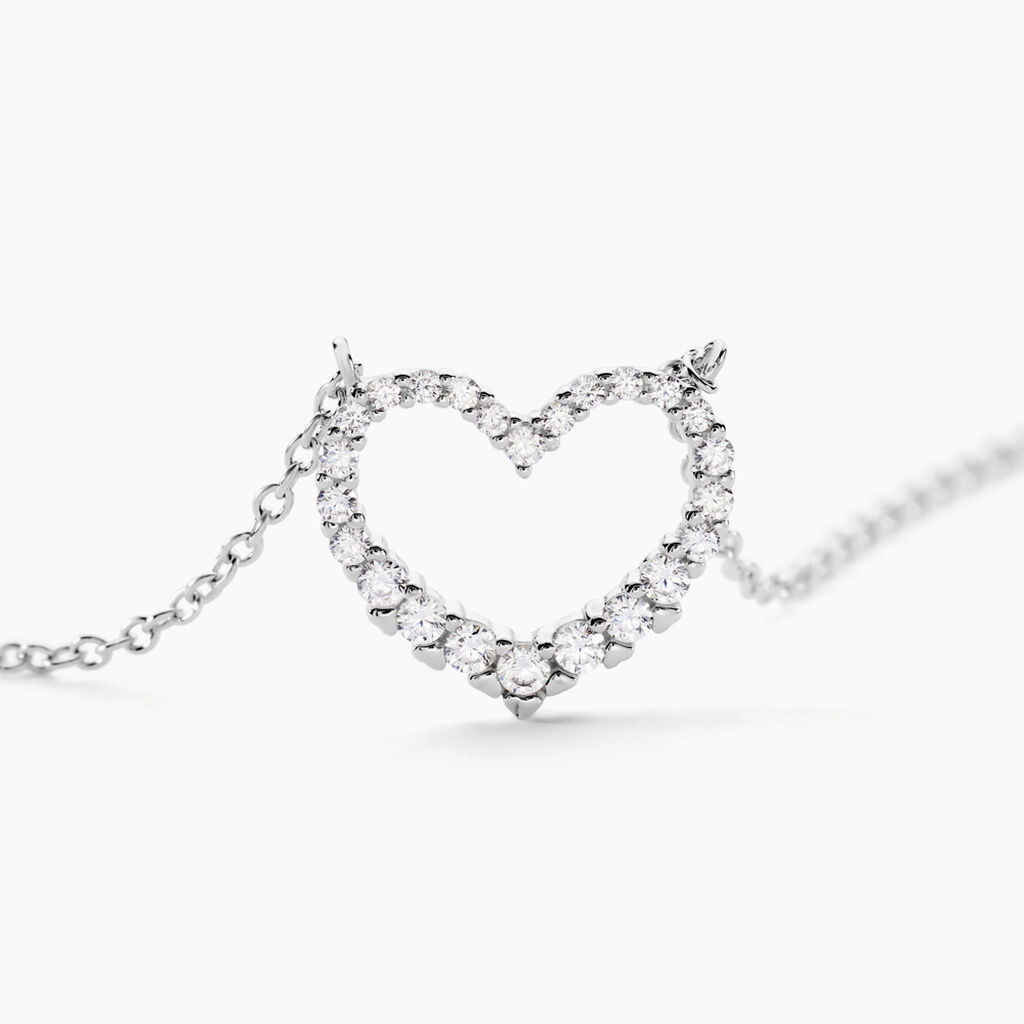 Collier Nermin Argent Blanc Oxyde De Zirconium - Colliers fantaisie Femme | Histoire d’Or