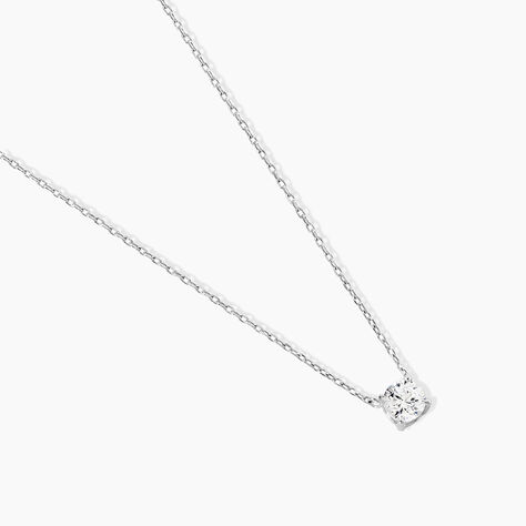 Collier Ponama Or Blanc Oxyde De Zirconium - Colliers Femme | Histoire d&rsquo;Or