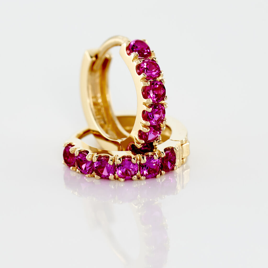 Créoles Andgelina Rondes Or Jaune Oxyde De Zirconium - Boucles d'oreilles créoles Femme | Histoire d’Or
